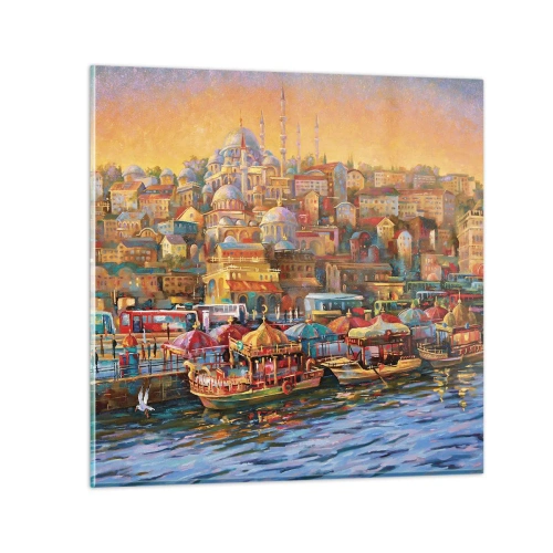 Cuadro sobre vidrio - Impresiones sobre Vidrio - Una historia en Estambul - 40x40 cm