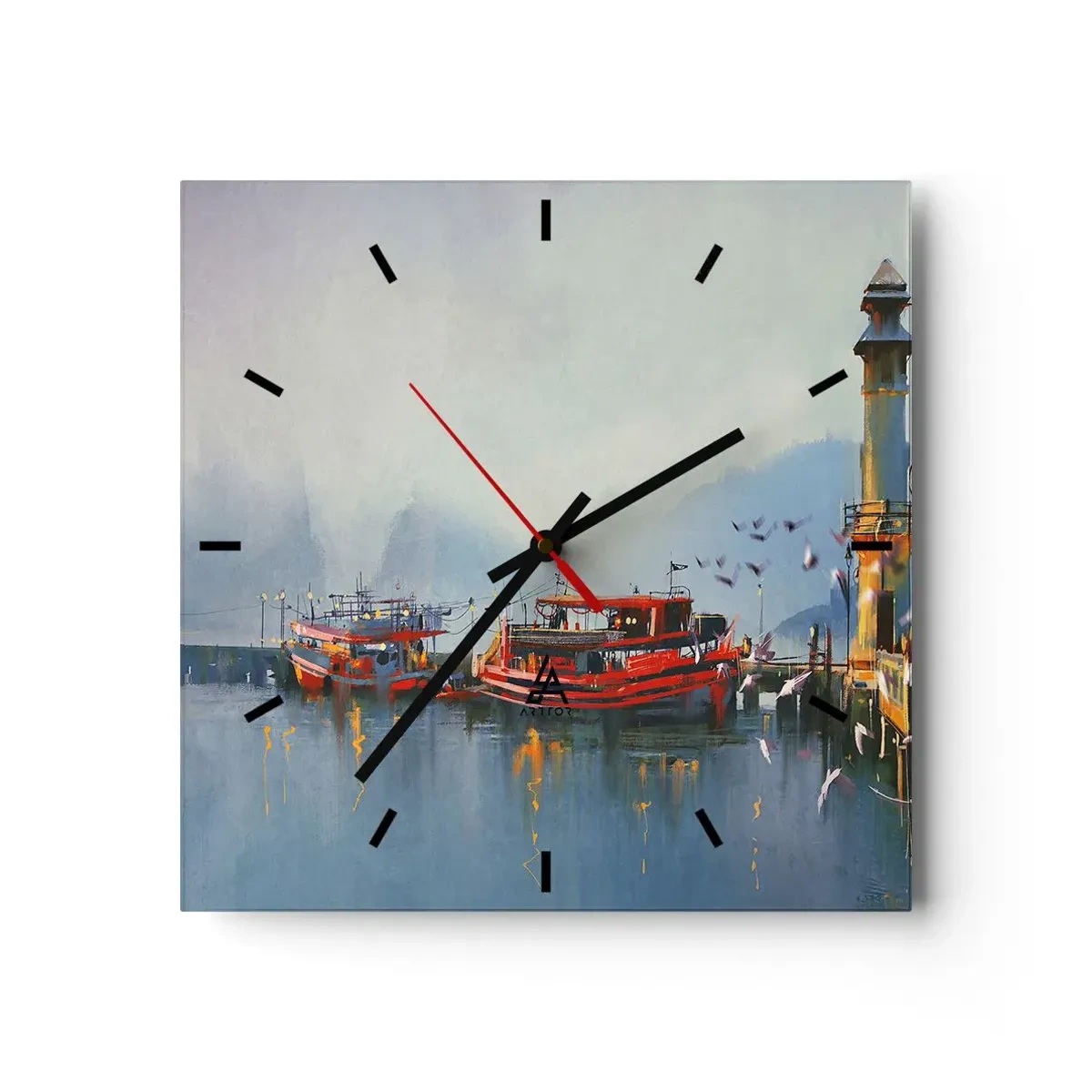 Reloj de pared - Reloj de vidrio - En el fin del mundo - 40x40 cm