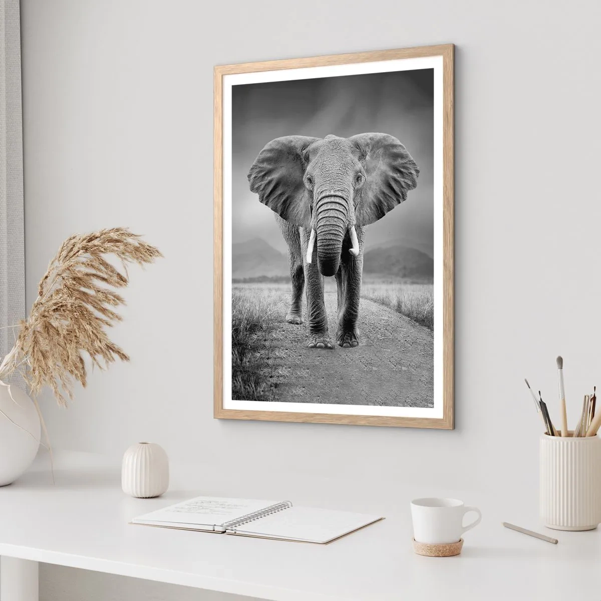 Póster en marco roble claro - El anfitrión da la bienvenida - 50x70 cm