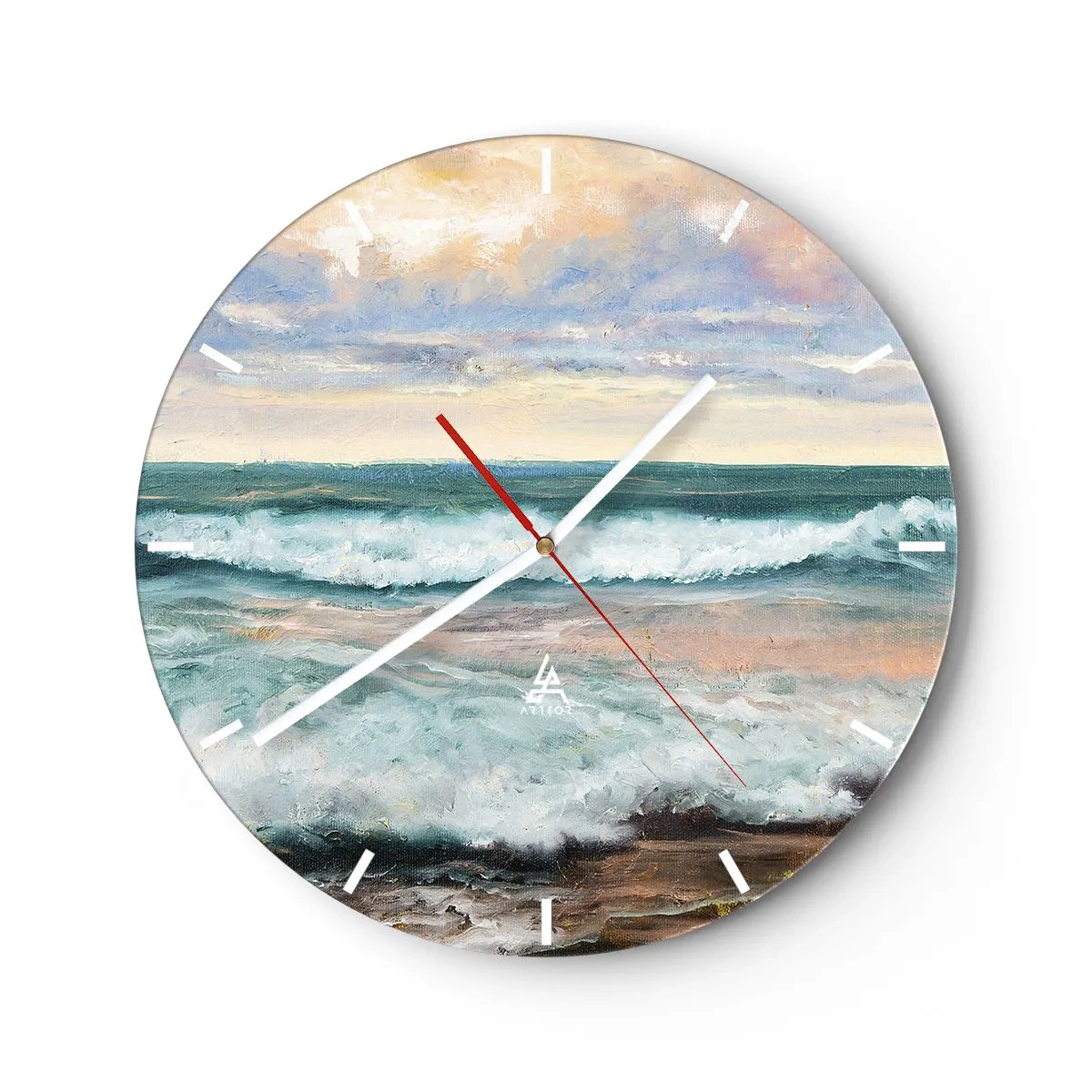 Reloj de pared - Reloj de vidrio - Aquí suavizarás tu alma - 30x30 cm