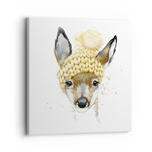 Cuadro sobre lienzo - Impresión de Imagen - Para el invierno en un bosque nevado - 30x30 cm