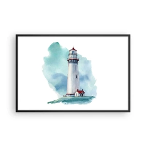 Póster en marco negro - Gentil hermana del azul - 91x61 cm