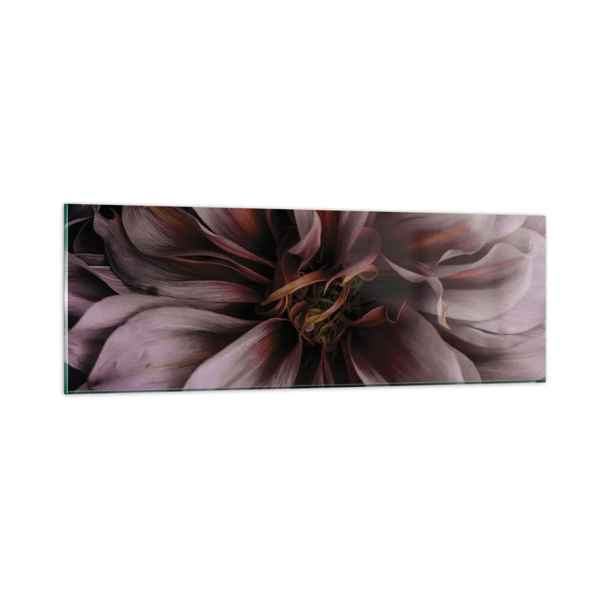 Cuadro sobre vidrio - Impresiones sobre Vidrio - Corazón floral - 90x30 cm