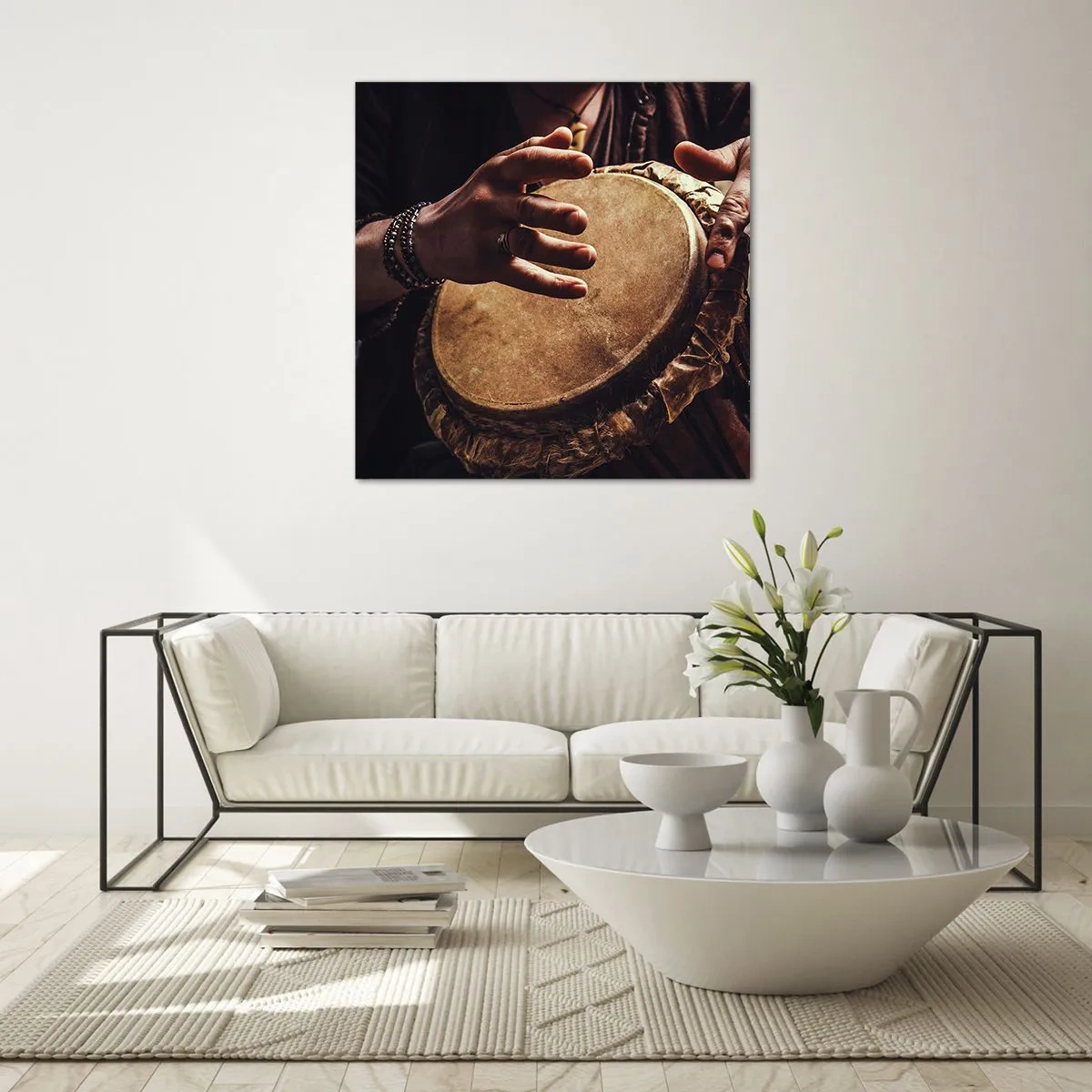 Cuadro sobre vidrio - Impresiones sobre Vidrio - En el ritmo del corazón - 70x70 cm