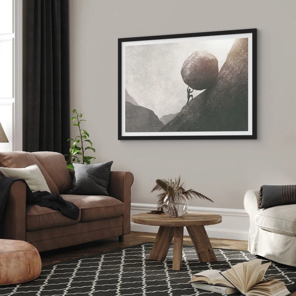 Póster en marco negro - Creo, contra toda esperanza - 40x30 cm