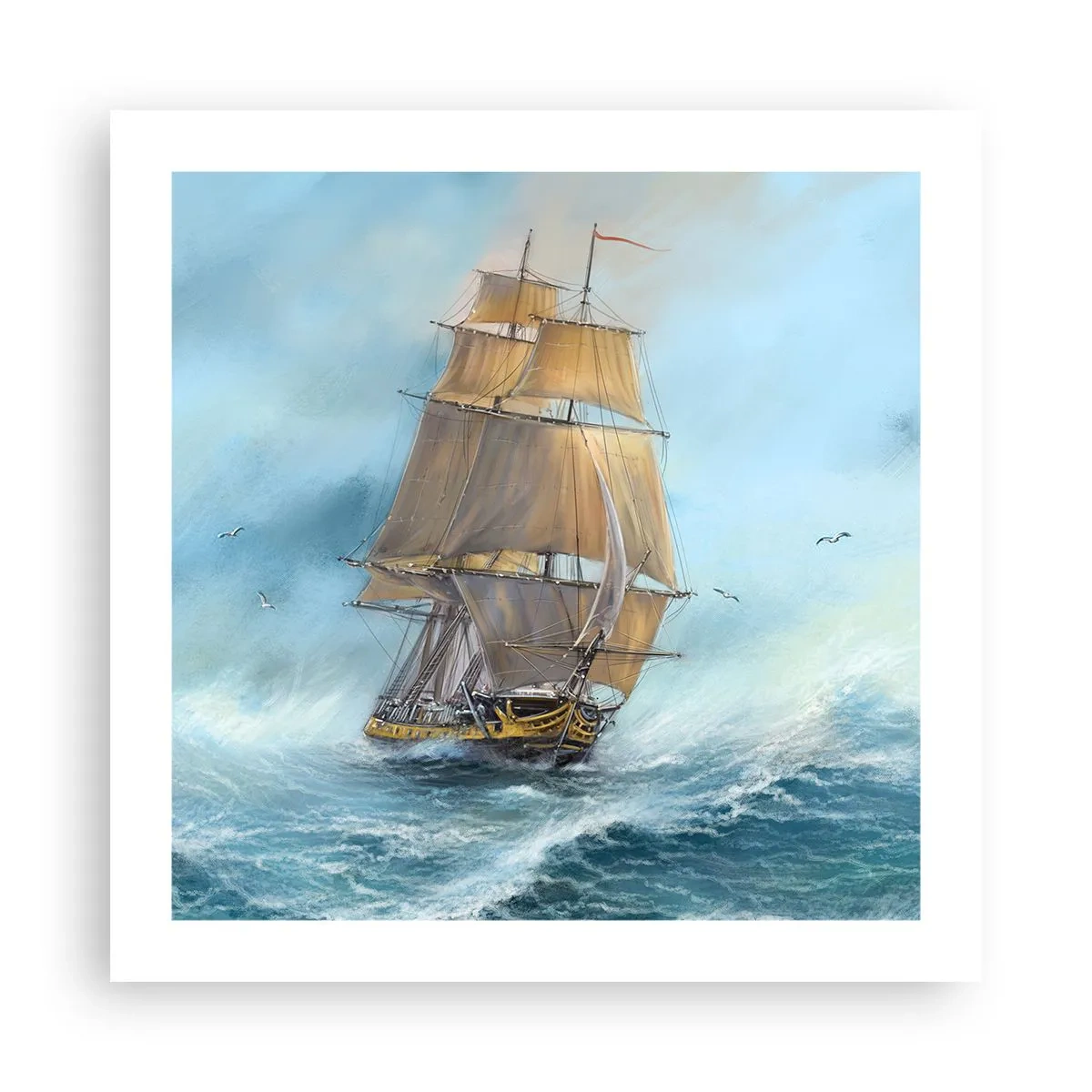 Póster - Surcando las olas - 50x50 cm