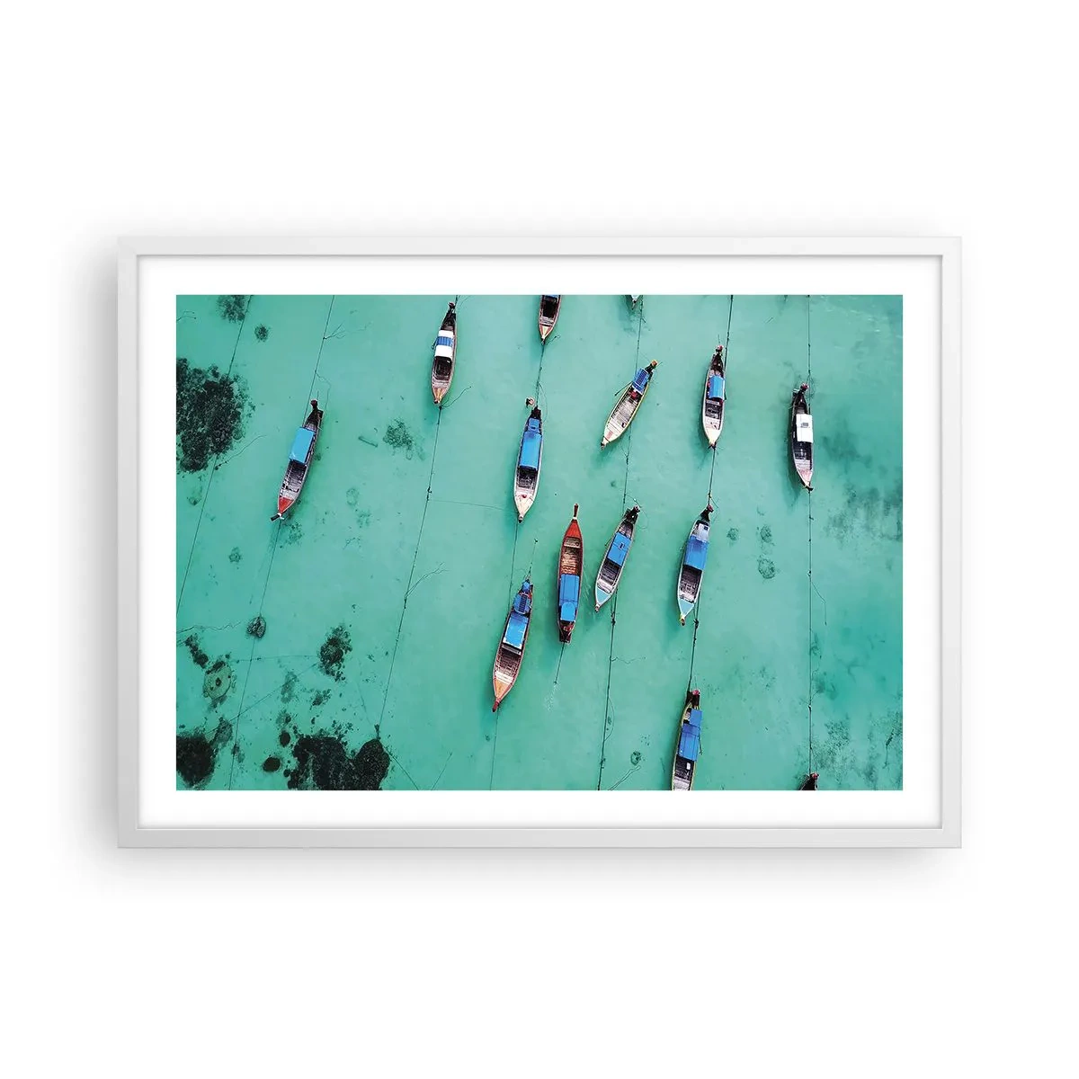Póster en marco blanco - En alegre espera - 70x50 cm