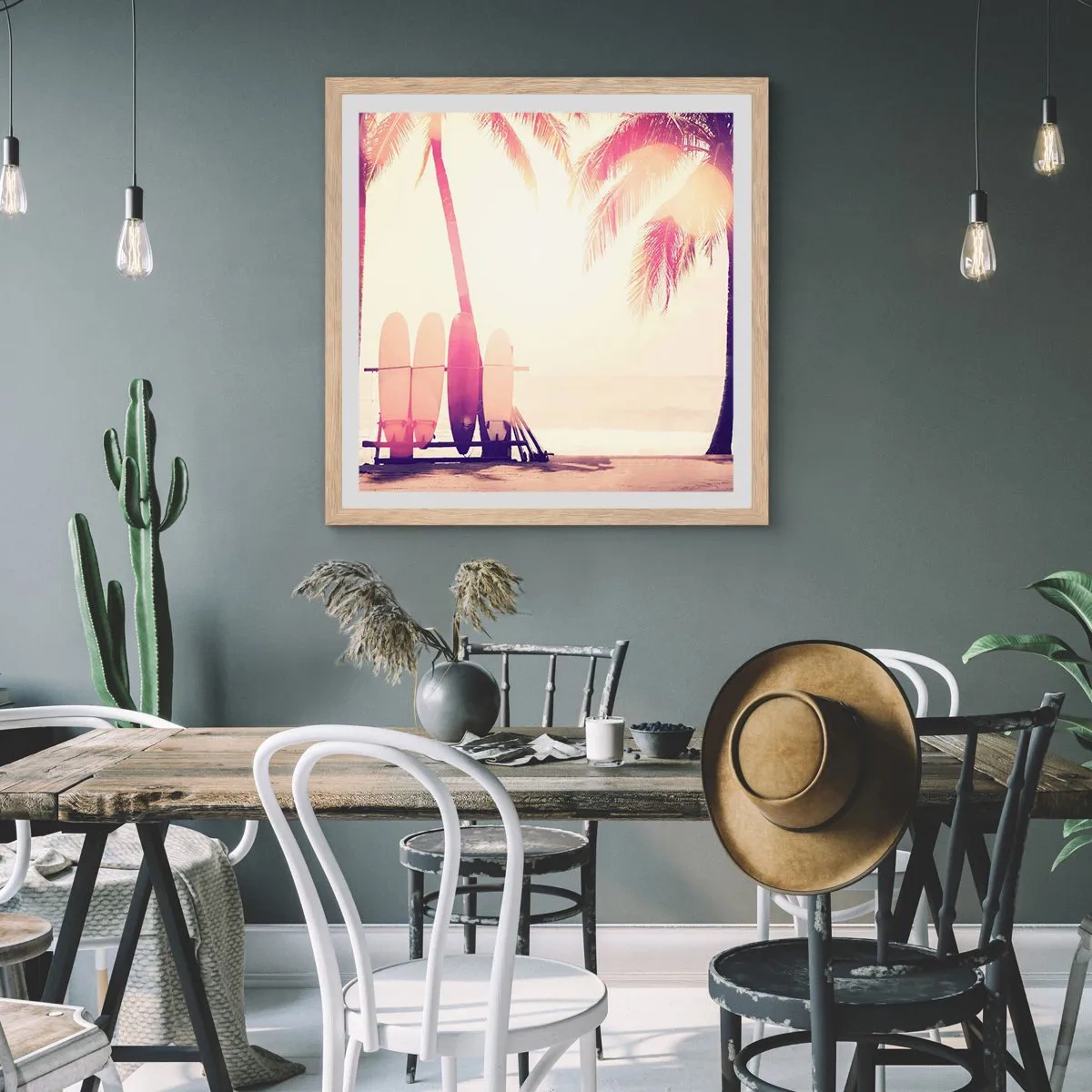 Póster en marco roble claro - Va a ser un gran día - 50x50 cm