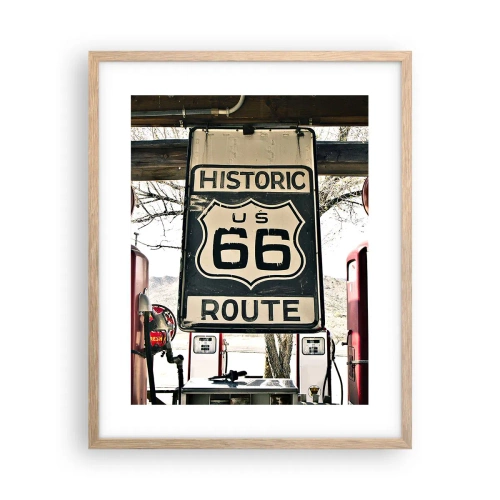 Póster en marco roble claro - Un viaje retro americano - 40x50 cm