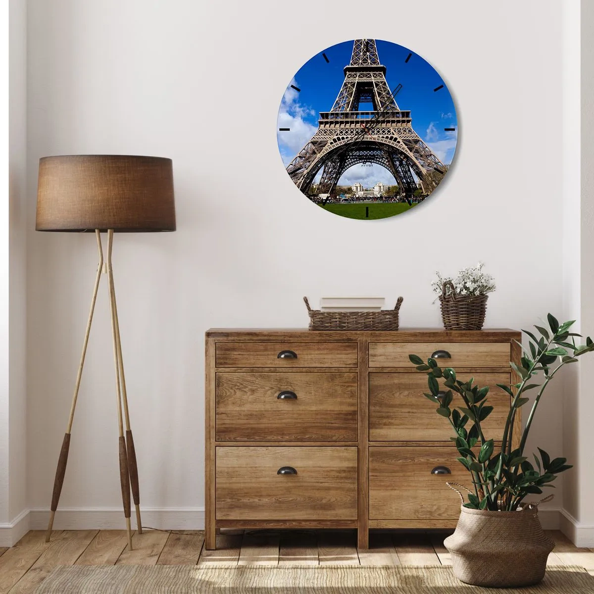 Reloj de pared - Reloj de vidrio - Todo París a sus pies - 40x40 cm