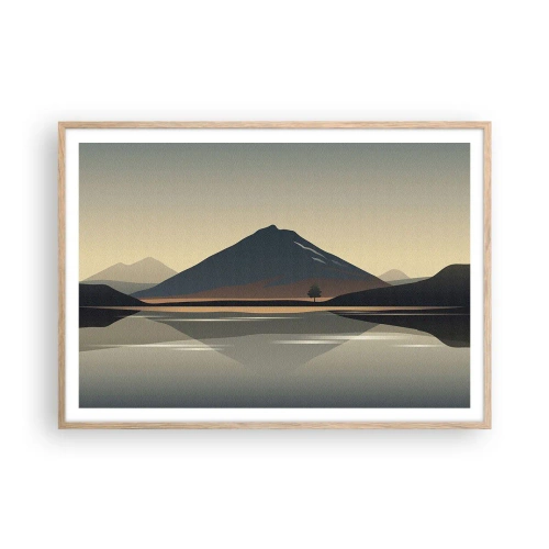 Póster en marco roble claro - Reflejo de espejo - 100x70 cm
