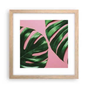 Póster en marco roble claro - Cita con el verde - 30x30 cm