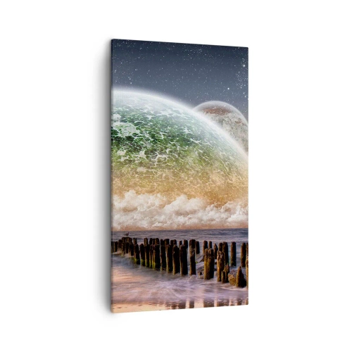 Cuadro sobre lienzo - Impresión de Imagen - Y el mundo emergió del agua - 45x80 cm