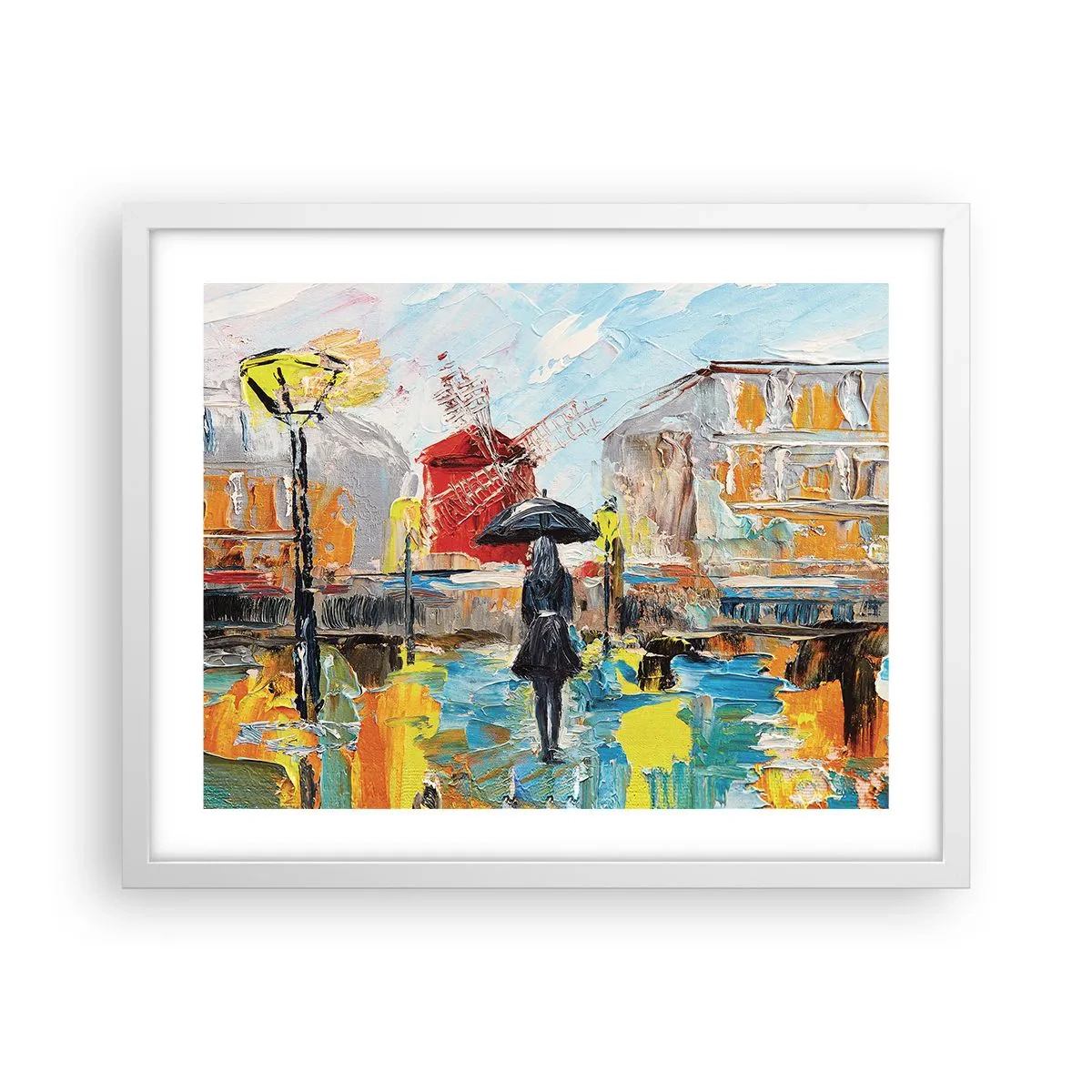 Póster en marco blanco - Leyendas parisinas - 50x40 cm