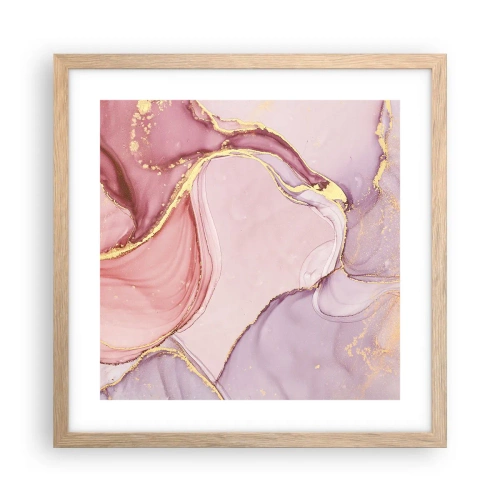 Póster en marco roble claro - Caricia de colores - 40x40 cm