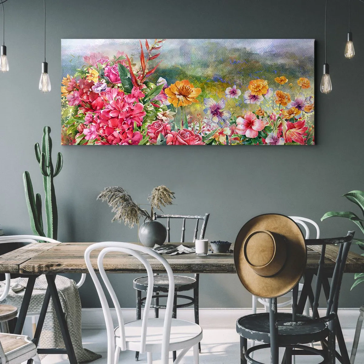 Cuadro sobre lienzo - Impresión de Imagen - Un jardín enloquecido - 100x40 cm