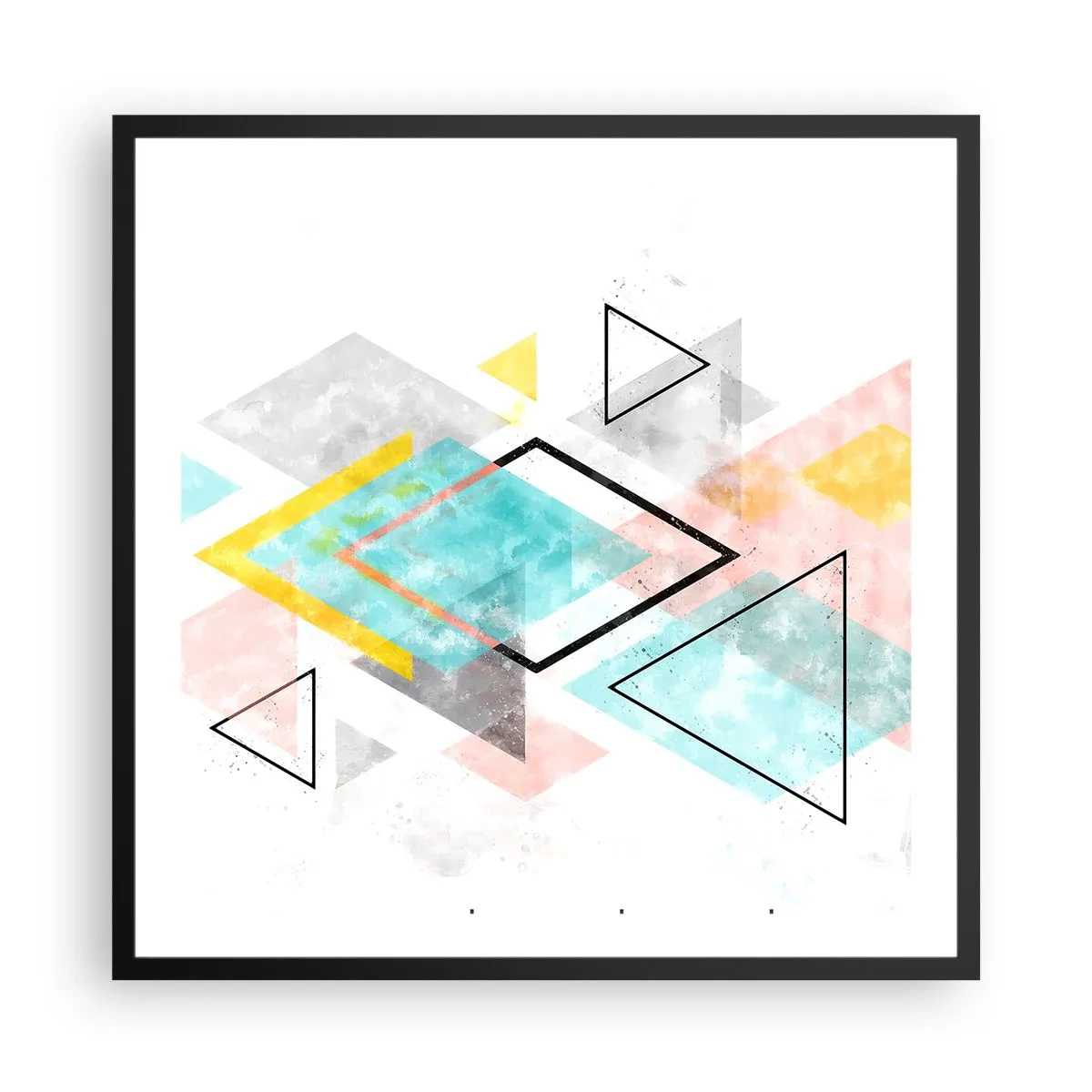 Póster en marco negro - Un juego geométrico - 60x60 cm