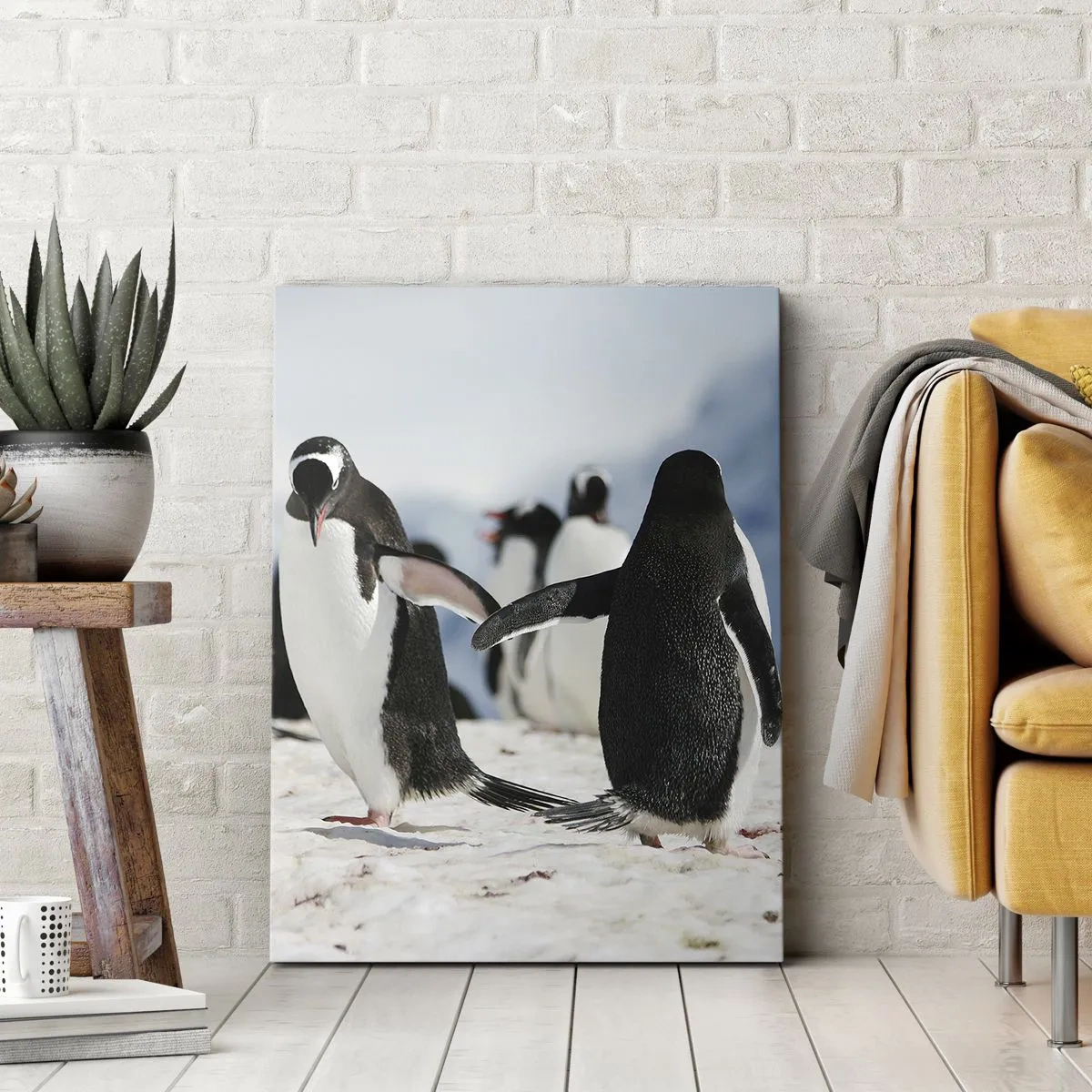 Cuadro sobre lienzo - Impresión de Imagen - Bailando en la nieve - 45x80 cm