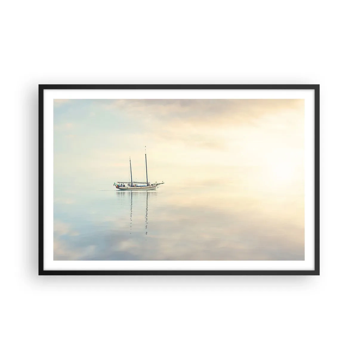 Póster en marco negro - En un mar de silencio - 91x61 cm