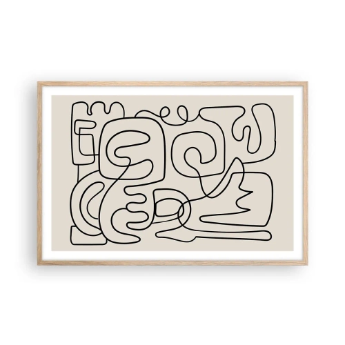 Póster en marco roble claro - El camino correcto - 91x61 cm