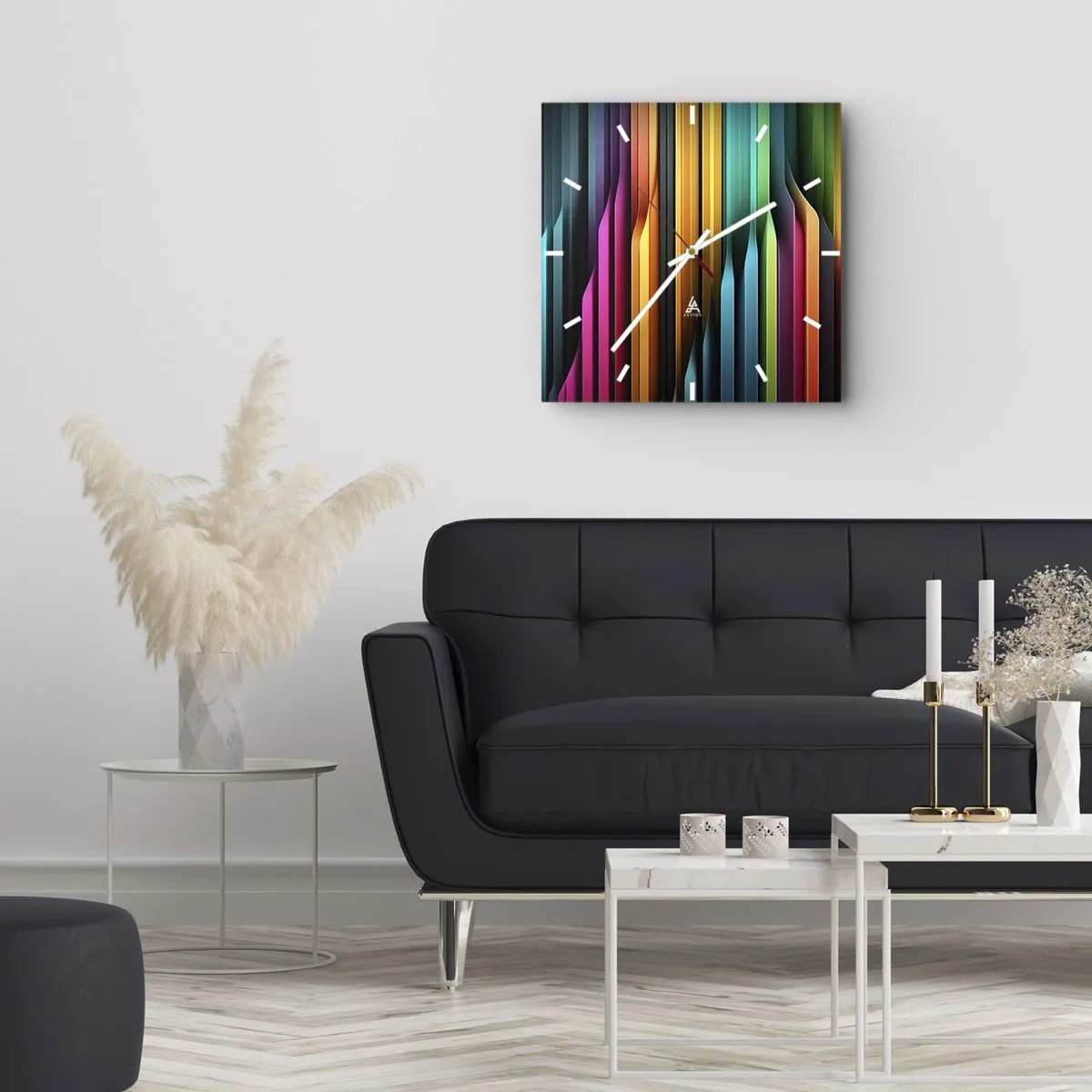 Reloj de pared - Reloj de vidrio - Órgano luminoso - 30x30 cm