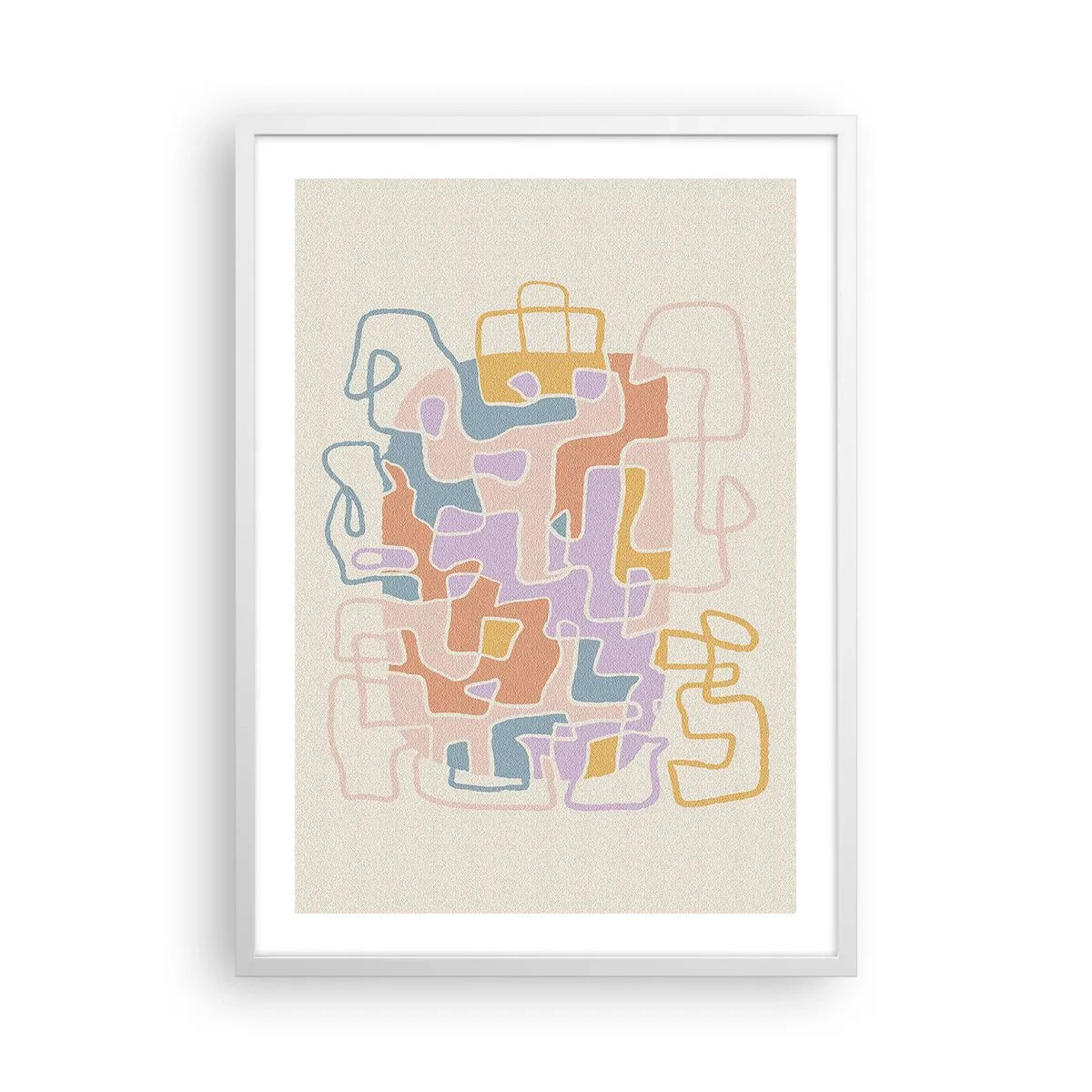 Póster en marco blanco - Laberinto - una alegre aventura - 50x70 cm