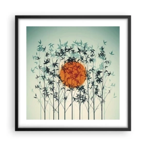 Póster en marco negro - El sol de Japón - 50x50 cm