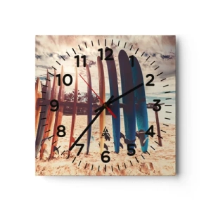 Reloj de pared - Reloj de vidrio - Buenas noches, hasta mañana - 30x30 cm