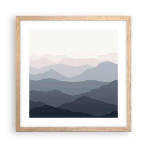Póster en marco roble claro - Cordilleras a la vista - 40x40 cm
