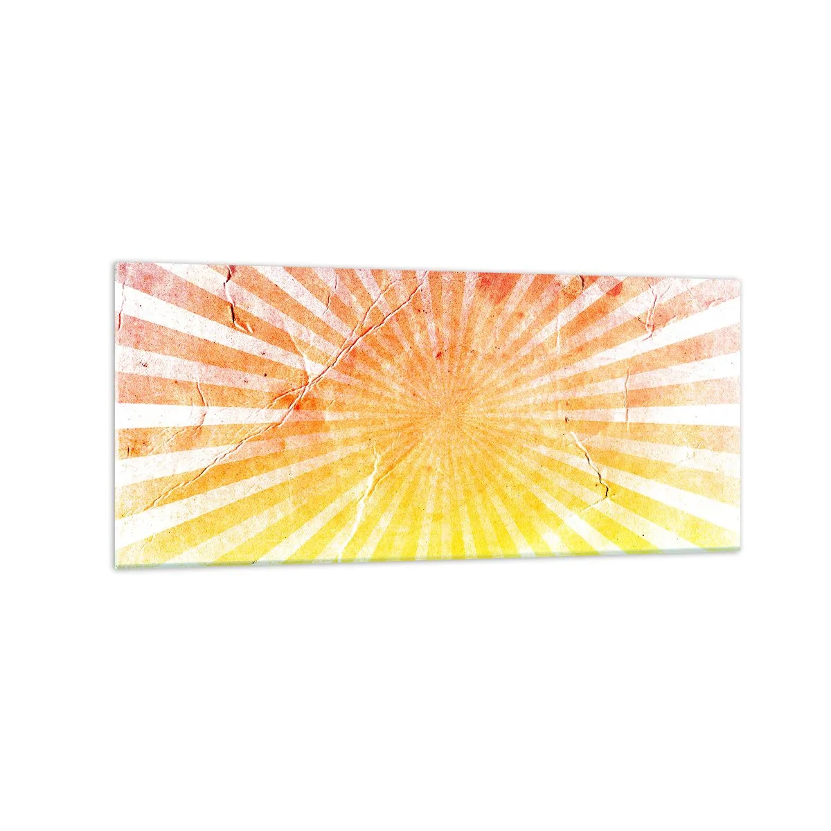 Cuadro sobre vidrio - Impresiones sobre Vidrio - Rayos de sol en tonos naranja y amarillo. - 120x50cm - Renacer del sol - Decoración de pared moderna para salón y dormitorio ARTTOR