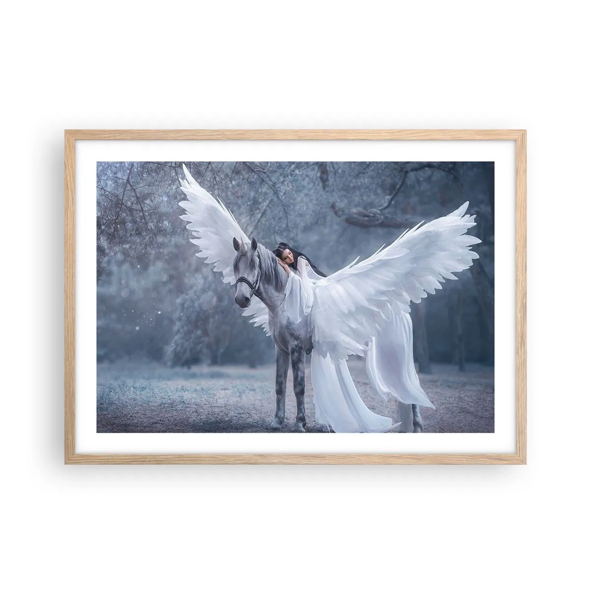Póster en marco roble claro - Un momento de inspiración - 70x50 cm