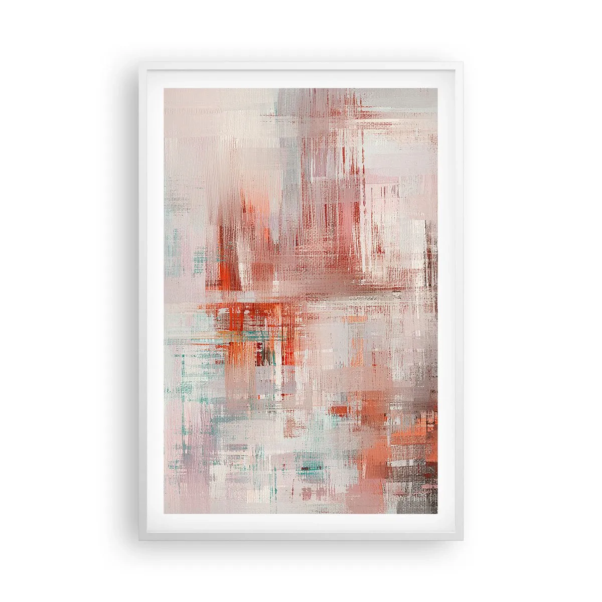 Póster en marco blanco - Niebla rosa - 61x91 cm