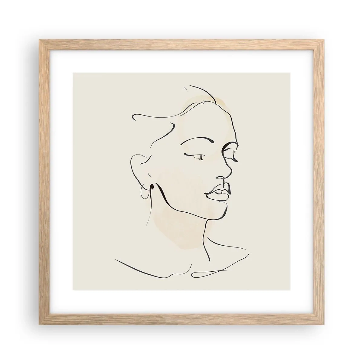 Póster en marco roble claro - Líneas que muestran seguridad - 40x40 cm