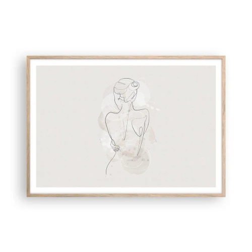 Póster en marco roble claro - Como un cuerpo sensible - 100x70 cm
