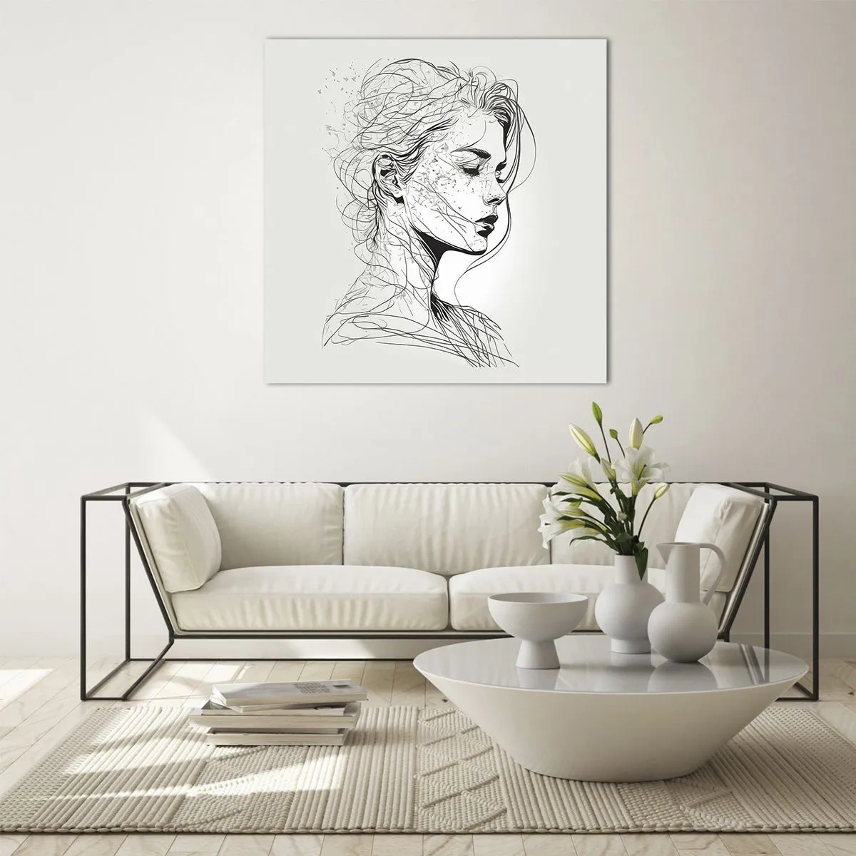 Cuadro sobre vidrio - Impresiones sobre Vidrio - Retrato de ensueño - 70x70 cm