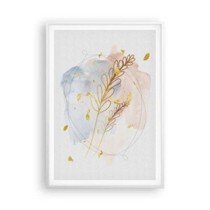 Póster en marco blanco - Ráfaga dorada - 70x100 cm