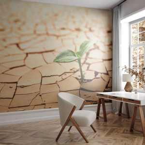 Fotomural Premium Sand - El poder indomable de la vida - Naturaleza, Planta, Sequía - 200x140 cm