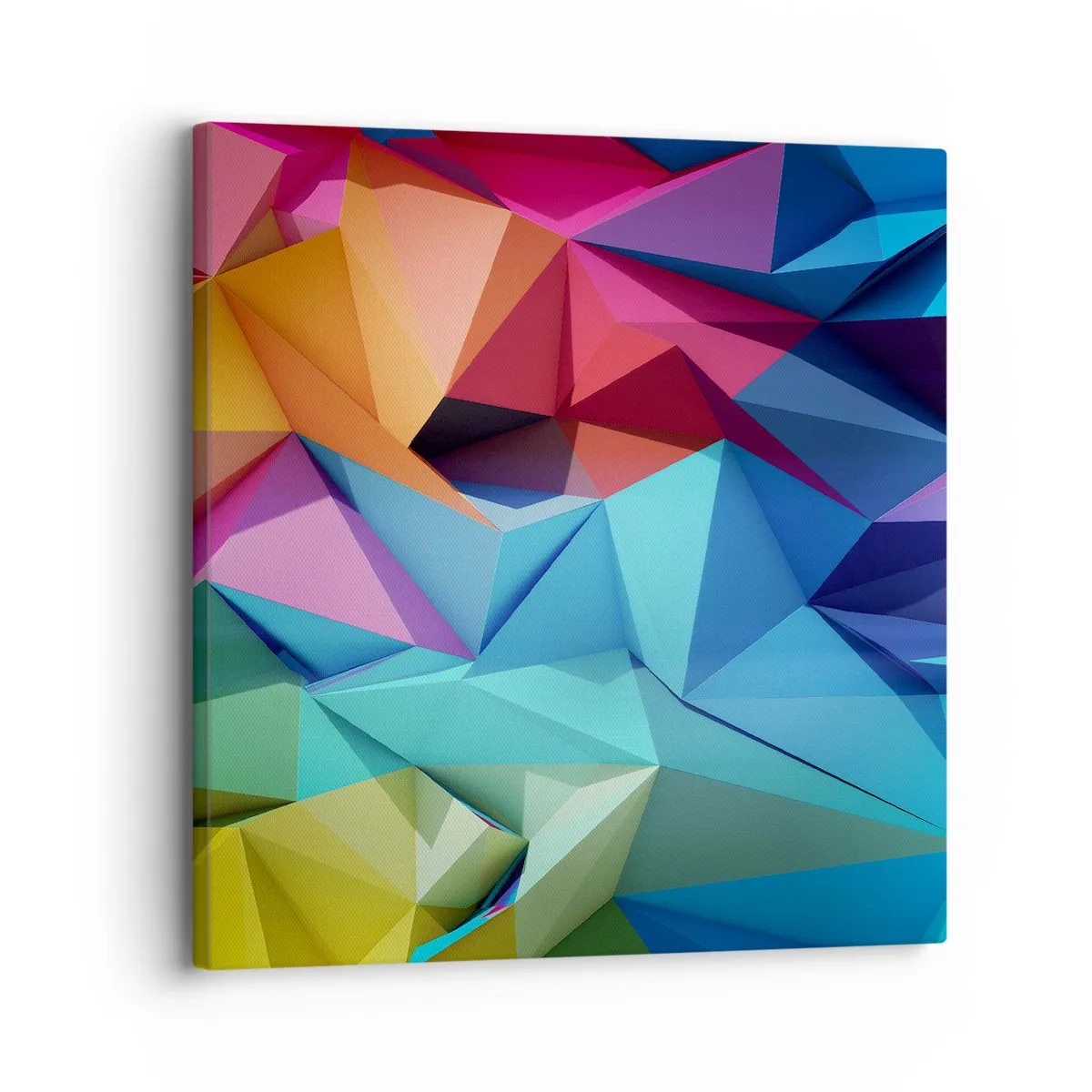 Cuadro sobre lienzo - Impresión de Imagen - Origami arco iris - 30x30 cm