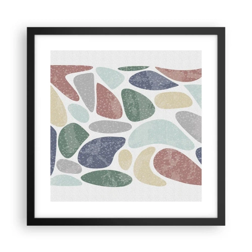 Póster en marco negro - Mosaico de colores empolvados - 40x40 cm