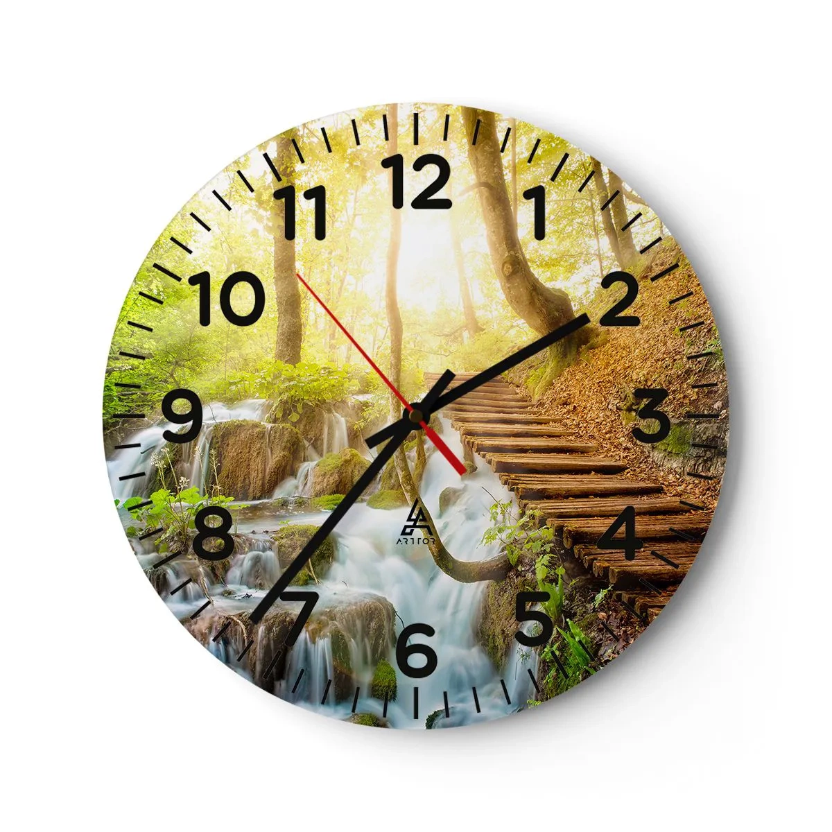 Reloj de pared - Reloj de vidrio - El ansiado frescor - 40x40 cm