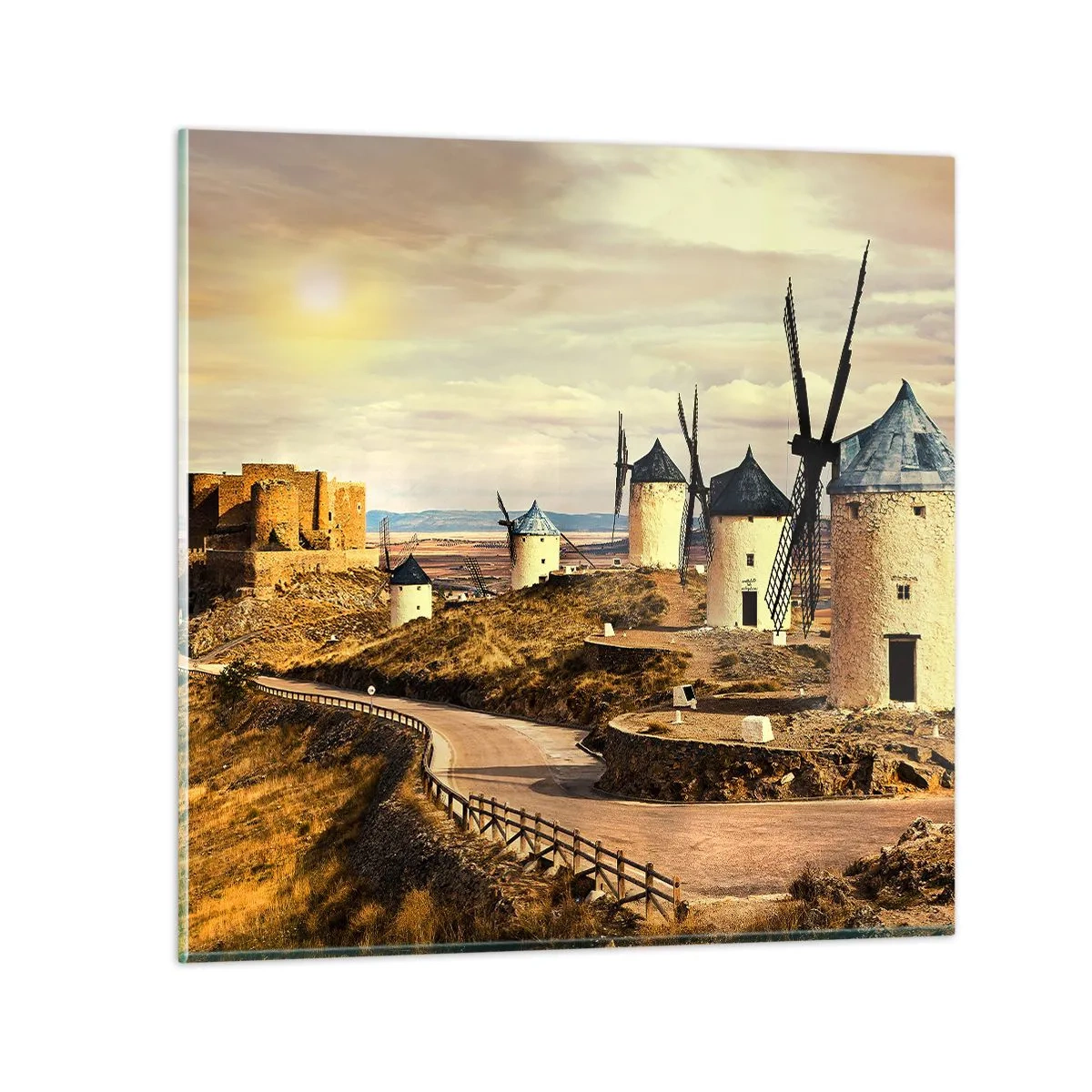Cuadro sobre vidrio - Impresiones sobre Vidrio - Don Quijote los vio - 50x50 cm