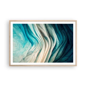 Póster en marco roble claro - Azul insaciable - 91x61 cm