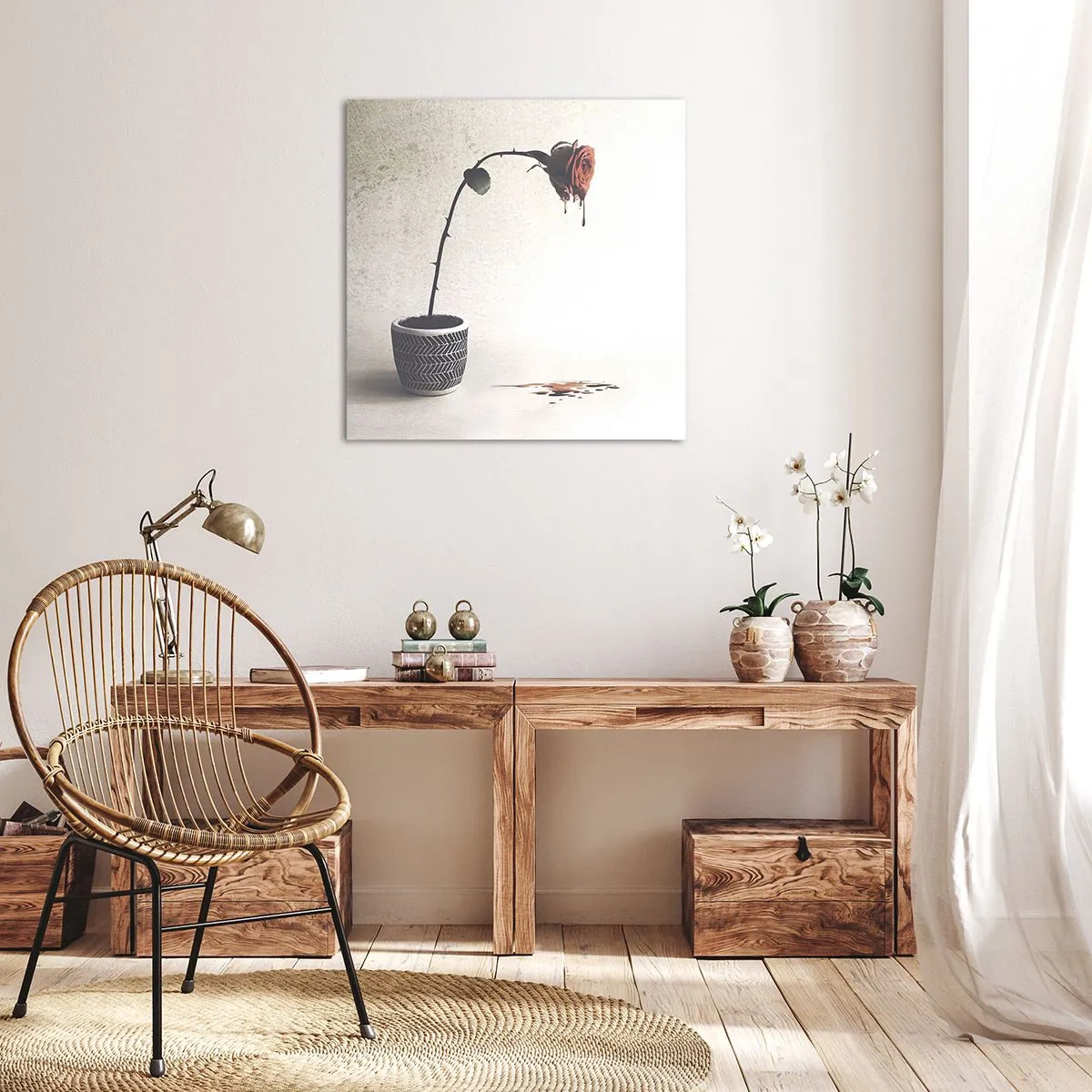 Cuadro sobre lienzo - Impresión de Imagen - Rosa dolorosa - 60x60 cm