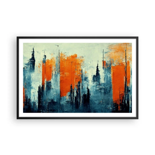 Póster en marco negro - Paisaje moderno - 91x61 cm