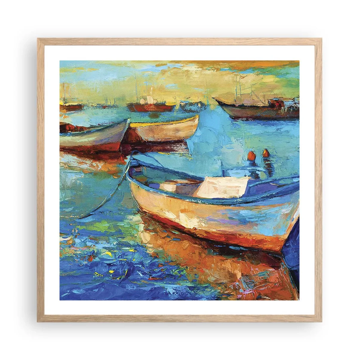 Póster en marco roble claro - En la bahía sur - 60x60 cm