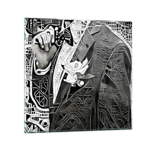 Cuadro sobre vidrio - Impresiones sobre Vidrio - Solo un hombre aparentemente gris - 60x60 cm