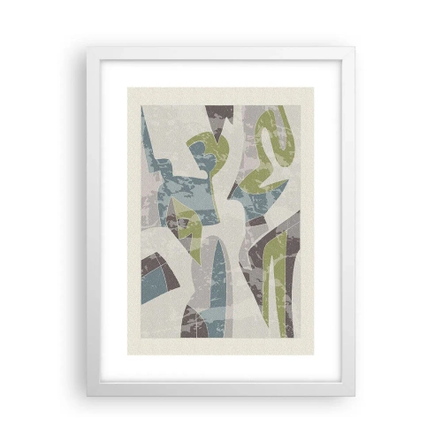 Póster en marco blanco - Composición tras vidriera - 30x40 cm