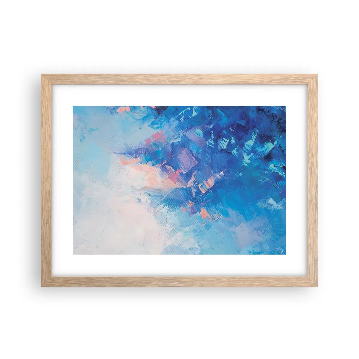 Póster en marco roble claro - Abstracción invernal - 40x30 cm