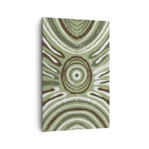 Cuadro sobre lienzo - Impresión de Imagen - Patrones abstractos en tonos verdes y marrones. - 80x120cm - Explosión de emociones - Decoración de pared moderna para salón y dormitorio ARTTOR