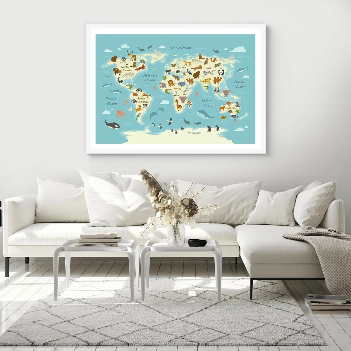 Póster en marco blanco - Buenos vecinos - 50x40 cm